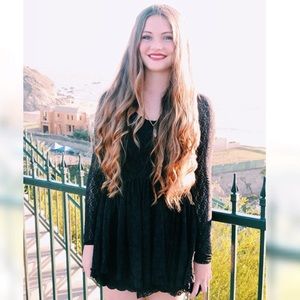 Free People Star Lace Witchy Slip Dress, Black